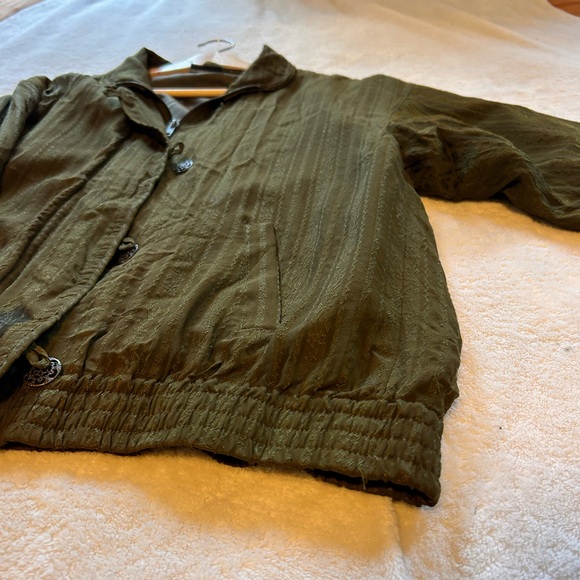Vintage | Oversized olive green bomber-like jacket - Picture 7 of 8